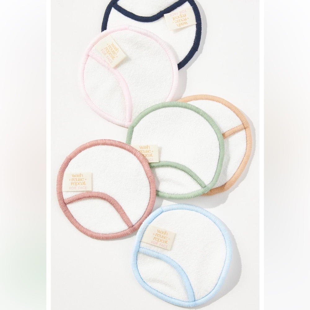 New Anthropologie Reusable Cleansing Rounds Bamboo Facial Pads, Set of 6!!🔥🔥🔥